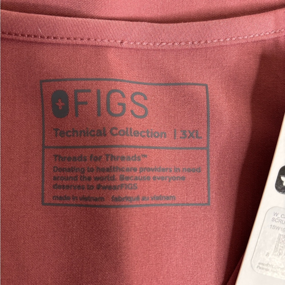 Sold please don’t buy Figs Catarina One-Pocket Scrub Top Size 3X mauve - Picture 5 of 6